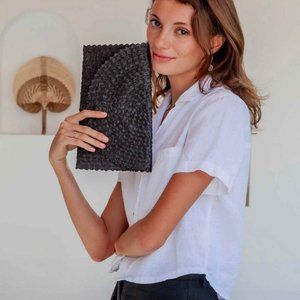 Rattan Clutch in Black